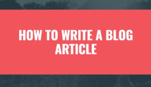 How to Write a Blog Article
