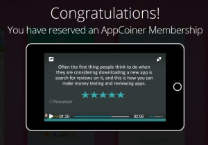 appcoiner congratulations