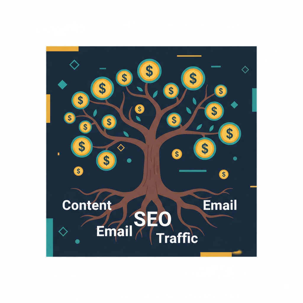 sustainable affiliate marketing business pillars diagram
